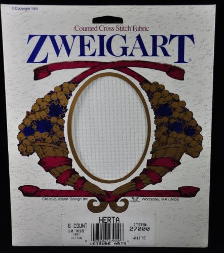 6 Count 6 Ct. 10" x 18" Zweigart Counted Cross Stitch Fabric - Made in Germany