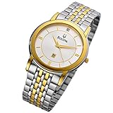 Bulova Diamonds Stainless Steel and Gold Plated Two Tone White Dial White Diamonds Men's Watch