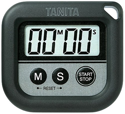 TANITA 丸洗いタイマー100分計 ブラック TD-376-BK