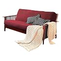 Brushed Cotton Twill Futon Cover in Ming Red