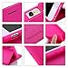 Nouske iPhone 6 Plus/ 6s Plus 5.5 inch Flip Folio Wallet Stand up Credit Card Holder Leather Case Cover Holster/Magnetic Closure/TPU bumper/360 Full Body Protection, Hot Pink