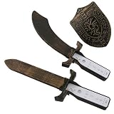 Combat Pack for Nintendo Wii Remote Control & Nunchuk (3pcs Set), Bronze - Sword / Knife / Shield by Eforcity
