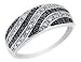 Black and White Diamond Ring 1/5 Carat (ctw) in 14K White Gold
