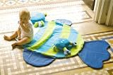 Children's Nursery Area Rug, Blue Striped Fish 56