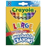 Crayola Washable Crayons, Large, 8 Colors/Box (52-3280)