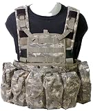Airsoft ACU MOLLE chest rig with 3 pouches