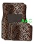A Set of 4 Universal Fit Animal Print Carpet Floor Mats for Cars / Truck - Leopard