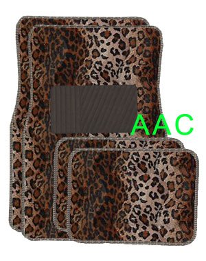 Car Truck SUV Tan Leopard Print Floormats