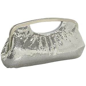 Whiting & Davis Classic Shirred Cut out Handle Clutch
