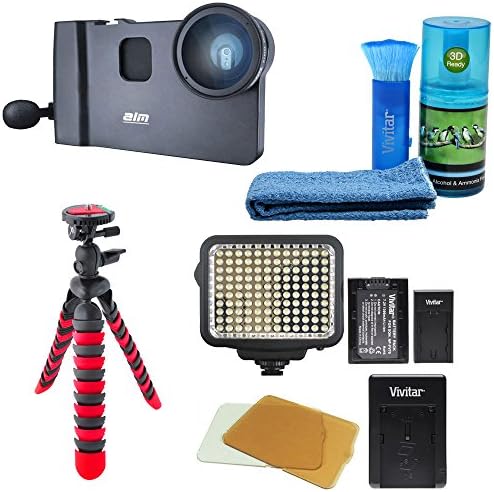 ALM mCAMLITE Stabilizer Mount with Video Lens &amp; Mic for iPhone 6/6S with LED Video Light Set + Flex Tripod + Accessory Kit