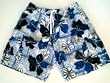 Big and Tall Mens Swim Trunks with Elastic Drawstring Waist and Board Short Style Front, 2 Side Patch Pockets. Mesh Lined. White/Blue/Floral in Sizes 2XL - 4XL