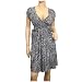 Plus size Low Cut V-Neck Abstract Print Dress Black - 1X