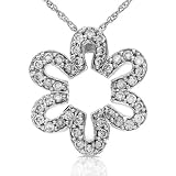14k White Gold 1/4ctw Diamond Pendant (IJ/I1-I2)