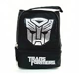 Animations Transformers Black Color 2 Compartments Soft Insulated
Lunch Bag/Box with Silver Autobot Logo (Dimension : 9.5