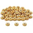 Rondelle Bali Bead Gold Plated Jewelry 8mm Approx 50