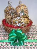 Gourmet Food : Scott's Cakes Large Grandma's Favorite Cookie Basket with no Handle Candy Cane Wrapping