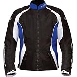 AGV Sport Bella Women's Textile Sports Bike Motorcycle Jacket w/ Free B&F Heart Sticker Bundle - Black/Blue / Large
