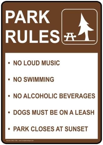 ComplianceSigns Plastic Parks / Camping Sign, 14 x 10 in. with English Text, Brown