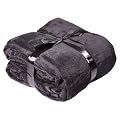 Viva XXL Microfaserdecke Kuscheldecke Tagesdecke, 220x240 cm, SCHWARZ