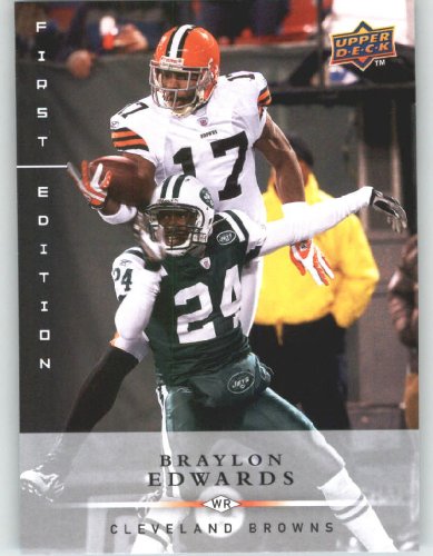Braylon Edwards / Cleveland Browns / 2008 Upper Deck First Edition Football Card # 38 / NFL Football Trading Card in Screwdown!