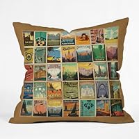 DENY Designs Anderson Design Group City Pattern Border Throw Pillow, 18 by 18-Inch