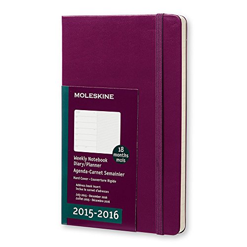 Moleskine 2015-2016 Weekly Notebook, 18M, Large, Mauve Purple, Hard Cover (5 x 8.25)