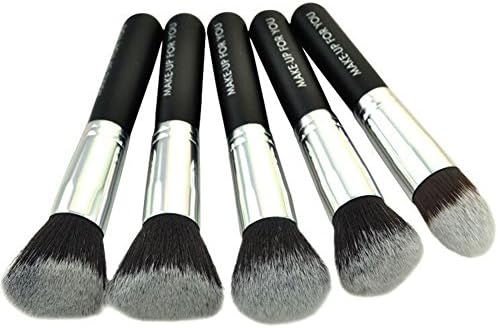 2015 New Premium Synthetic Kabuki Makeup Brush Set Cosmetics Foundation Blending Blush Eyeliner Face Powder Brush Makeup Brush Kit with Wooden Handle-10pcs