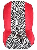 Toddler Car Seat Cover - Zebra Red Minky Toddler Car Seat Cover