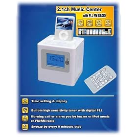 New Digital Apple Ipod Nano / Ipod Video / Ipod Photo / Ipod Touch / Iphone / Ipod Classic / Ipod Mini / Ipod White Speaker system with remote control / radio alarm clock / sync and charge dock / ipod docking station / Power Adaptor / Optional Battery Powered / Hi-fi Speakers System (Travel Size)