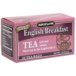 Bigelow English Breakfast Tea, 20-Count Boxes (Pack of 6)