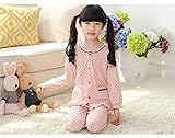 (チェリーレッド) CherryRed 子供 女の子 ファション パジャマ ルームウェア 部屋着 寝間着 上下2点セット 長袖 フリース 春秋向け リラックス 快適 気持ち良い コットン 100 ピン