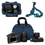 Vangoddy designed BLUE Medium DSLR & SLR HD Digital Camera Bag, Mythra Collection Sling For all Nikon SLR Entry Level or Professional Cameras with room for all Nikon accessories (D7000, D5100, D5000, D3100, D3000, D700, D90, D60, D40, D3S, Nikon 1 J1, DX-