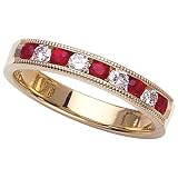 0.55 cttw Genuine Ruby Anniversary Ring Band by Karina B(tm) - Platinum, 18kt White or Yellow Gold