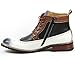 Ferro Aldo MFA-806278 White Black Brown Navy Blue Perforated Mens Lace up Dress Ankle Boot w/ Leather Lining and Full Side Zipper