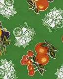 12 Yards of Fruit Carts Green Vinyl Mexican Oilcloth Fabric from Dakat Studio Goods (WIDTH 47O)