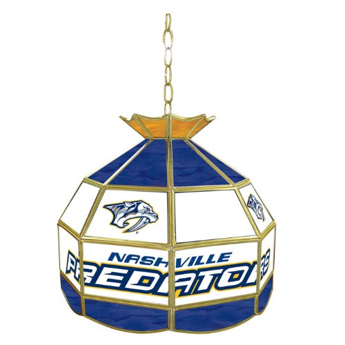 Trademark NHL Nashville Predators stained glass Tiffany lamp - 16-inch