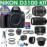 Nikon D3100 Digital Camera + Nikon 18-55 VR Zoom Lens + Nikon 70-300 Teleph ....