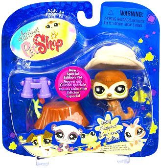 Littlest Pet Shop Assortment \'A\' Series 2 Collectible Figure Meerkat with Tree Trunk (Special Edition Pet!)