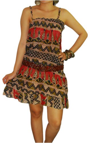 Vintage Summer Fashion - Women's Floral Lightweight Cotton Sun Dress, Green