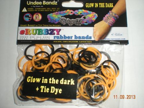 Rubbzy Glow in the Dark Orange and Black Loose Rubber Bands