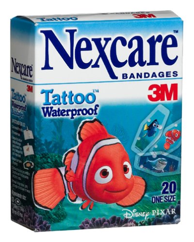 Nexcare Tattoo Waterproof Bandages, Finding Nemo, 20-Count Boxes (Pack of 8)