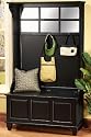 Furniture online: Chesterfield 40"w Hall Tree Storage Bench, 69"H x 40.5"W, BLACK