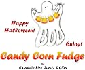 Custom Labeled Gift "BOO" Halloween Candy Corn Fudge Box