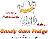 BOO Halloween Candy Corn Fudge Box