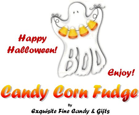 Custom Labeled Gift "BOO" Halloween Candy Corn Fudge Box