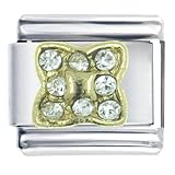 Rhinestone Shield Italian Charms Bracelet Link