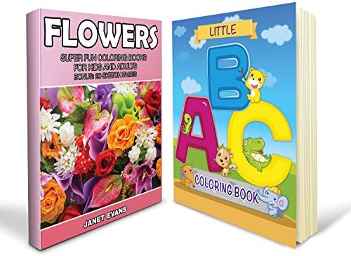 Kindergarten Alphabet Coloring Book Bundle Includes a Flowers and ABC's Coloring Book Set with 100+ Fun Loving Pages
