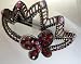 Hair Barrette Butterfly Done in Red Crystal Barrette Clip