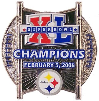 Buy Steeler Super Bowl XL Champions Double Ball Design by Classic Pins