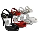 Anne Michelle by Journee Peep Toe Ankle Strap Pumps
